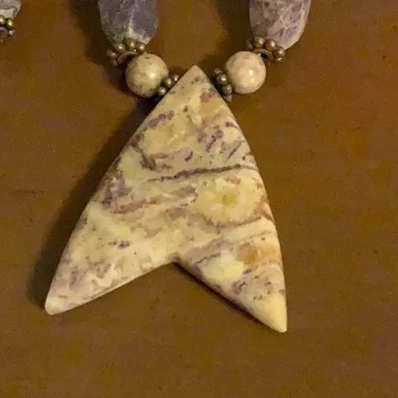 Lavender Stone Necklace and earrings - Picture 2 of 6